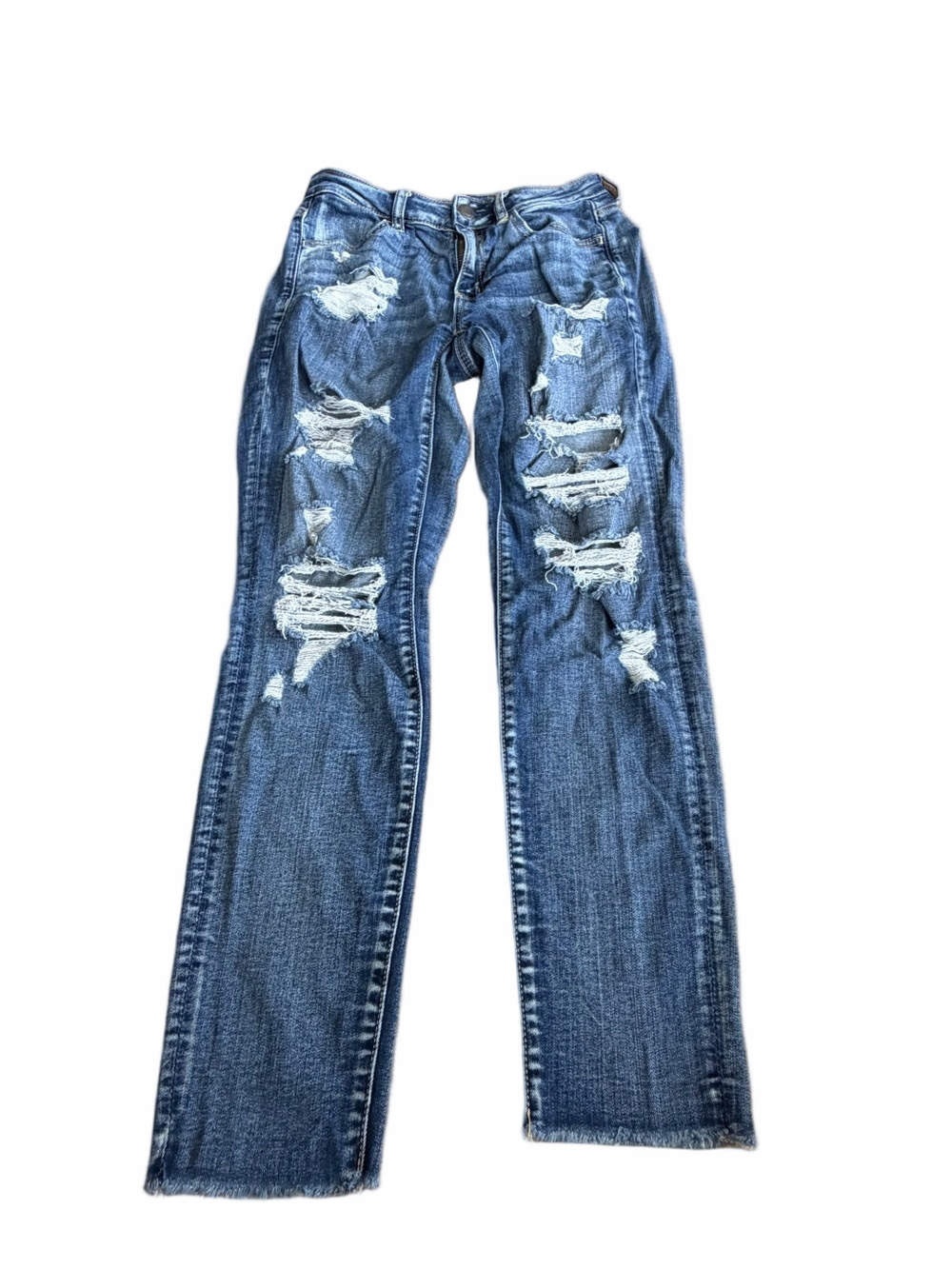 American Eagle Super Stretch Women's Distressed Blue Jeans